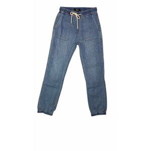 Hudson Women's Blue‎ Regular Fit Drawstring Waist Denim Jogger Jeans Size Small